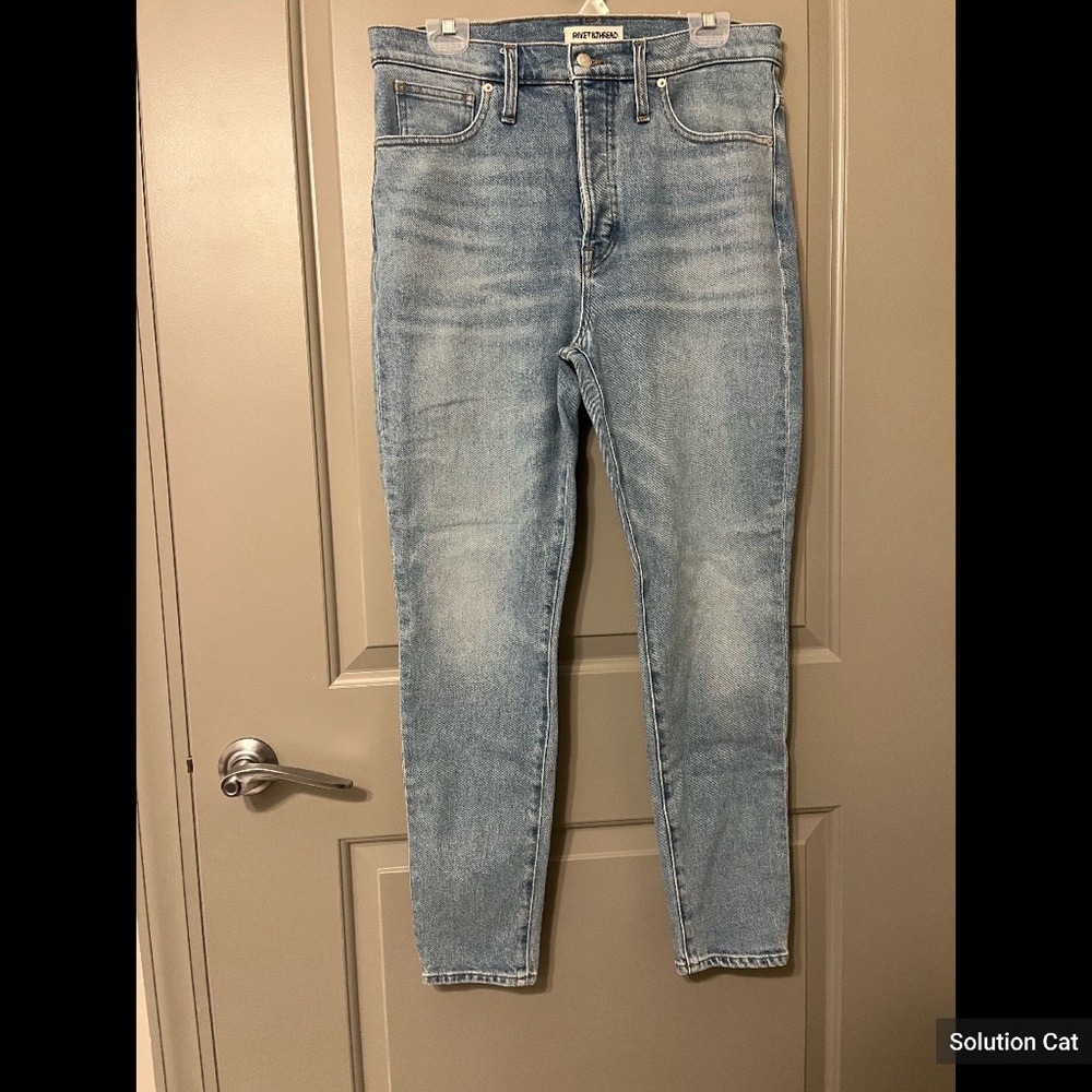MADEWELL Rivet & Thread High Waisted Skinny Jeans Worn once. - Picture 2 of 6